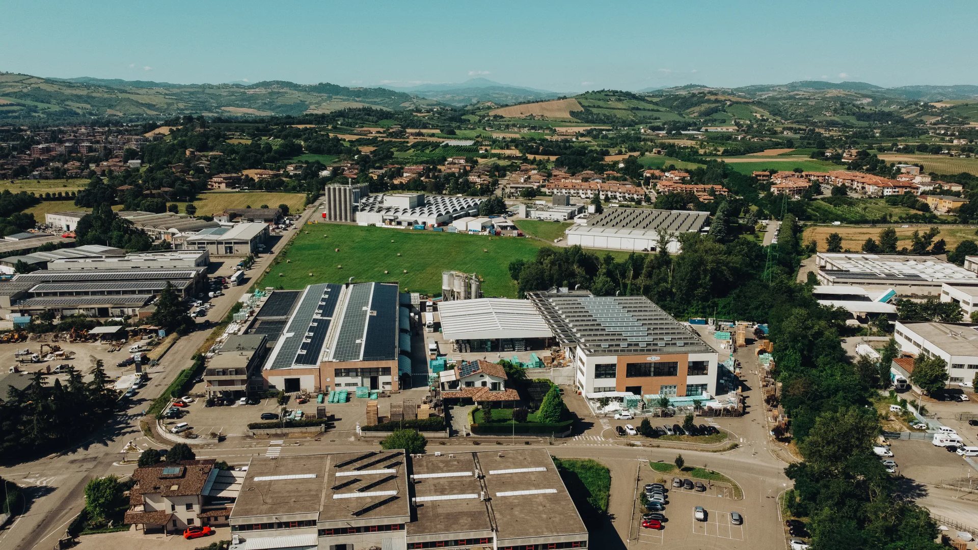 Vista aerea del distretto produttivo di Vignola